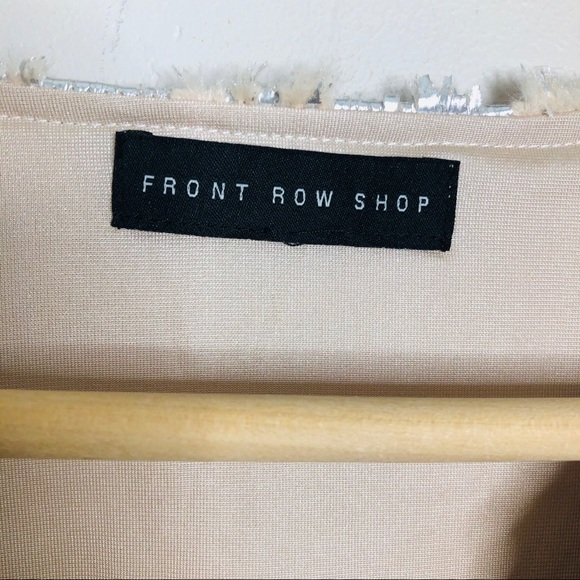 FRONT ROW SHOP cream metallic shell shift dress - Picture 4 of 7